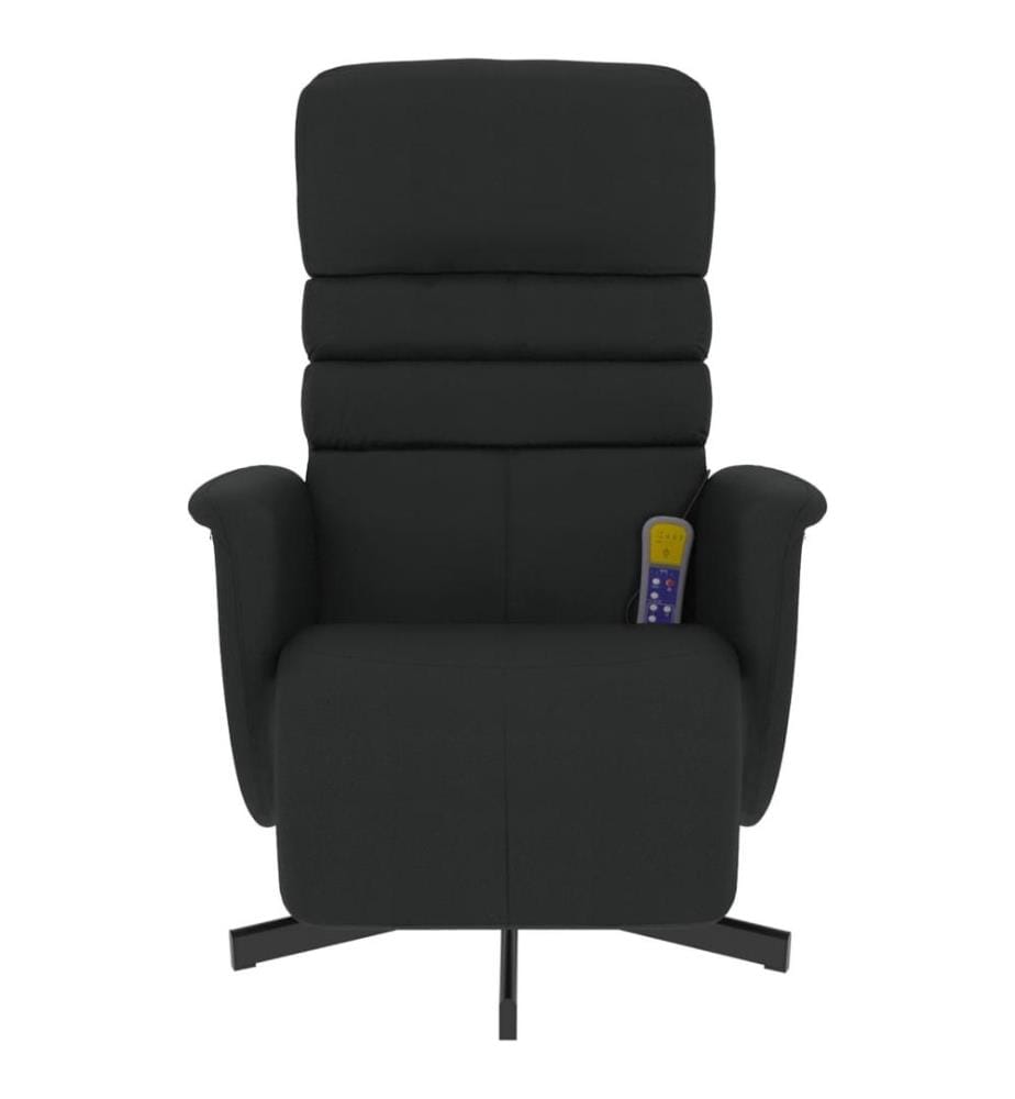Massagesessel mit Fussteil Schwarz Kunstleder