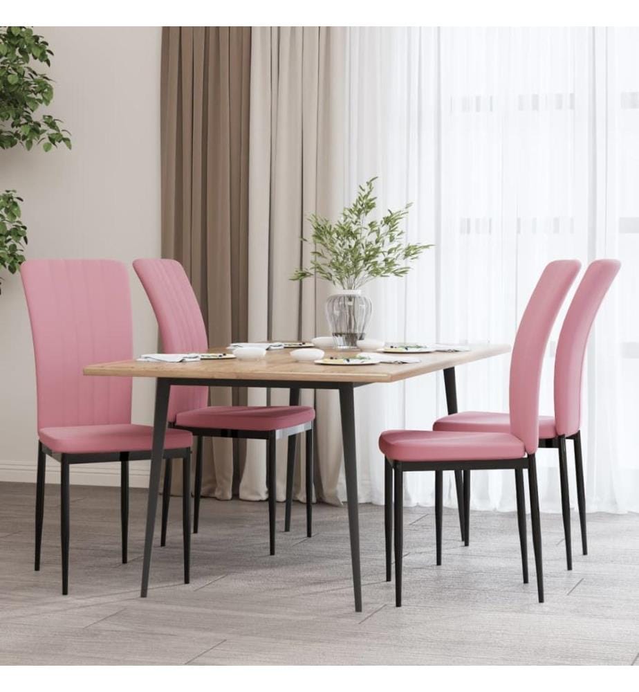 Esszimmerstühle 4 Stk. Rosa Samt
