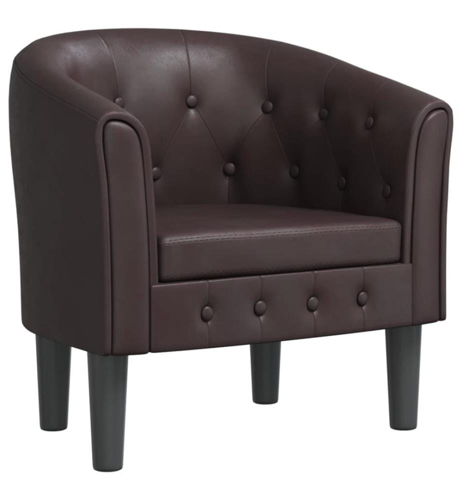 Clubsessel Braun Kunstleder