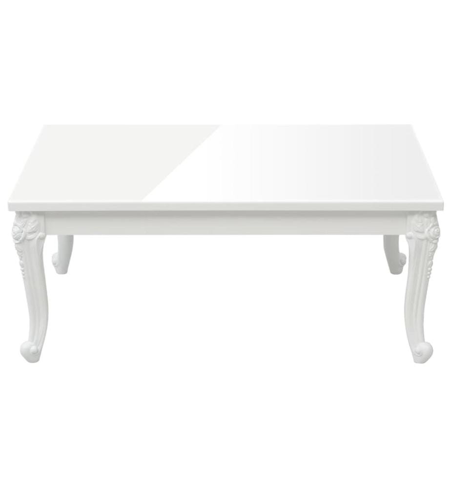 Table basse blanc brillant 100x50x42 cm bois d'ingénierie