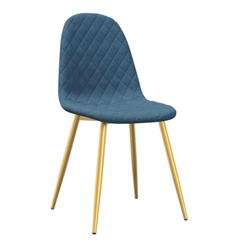 Esszimmerstühle 2 Stk. Blau Samt