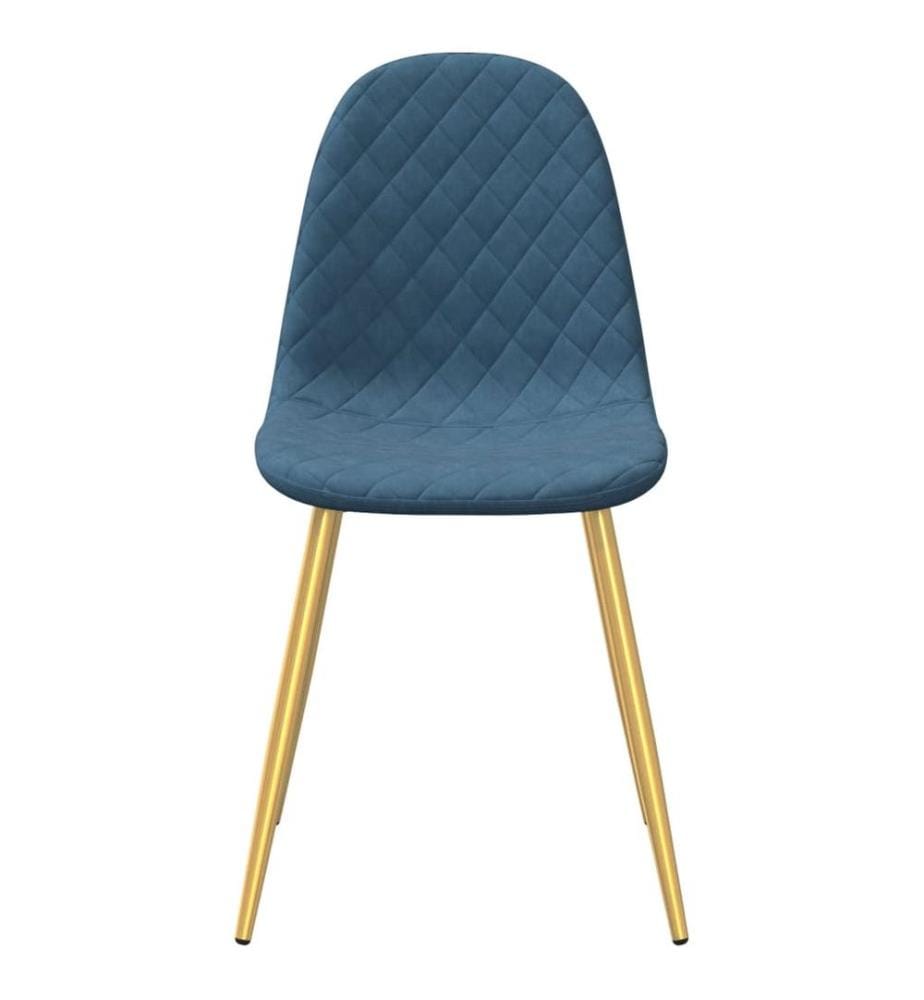 Esszimmerstühle 2 Stk. Blau Samt