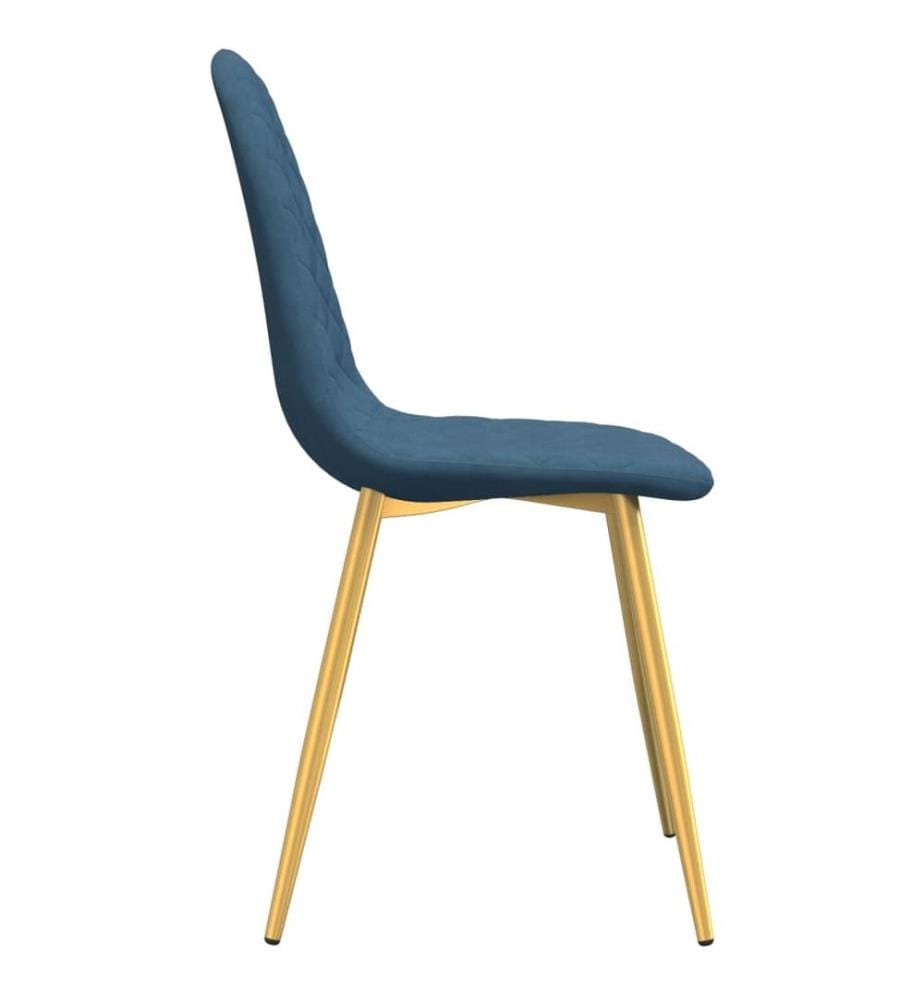 Esszimmerstühle 2 Stk. Blau Samt