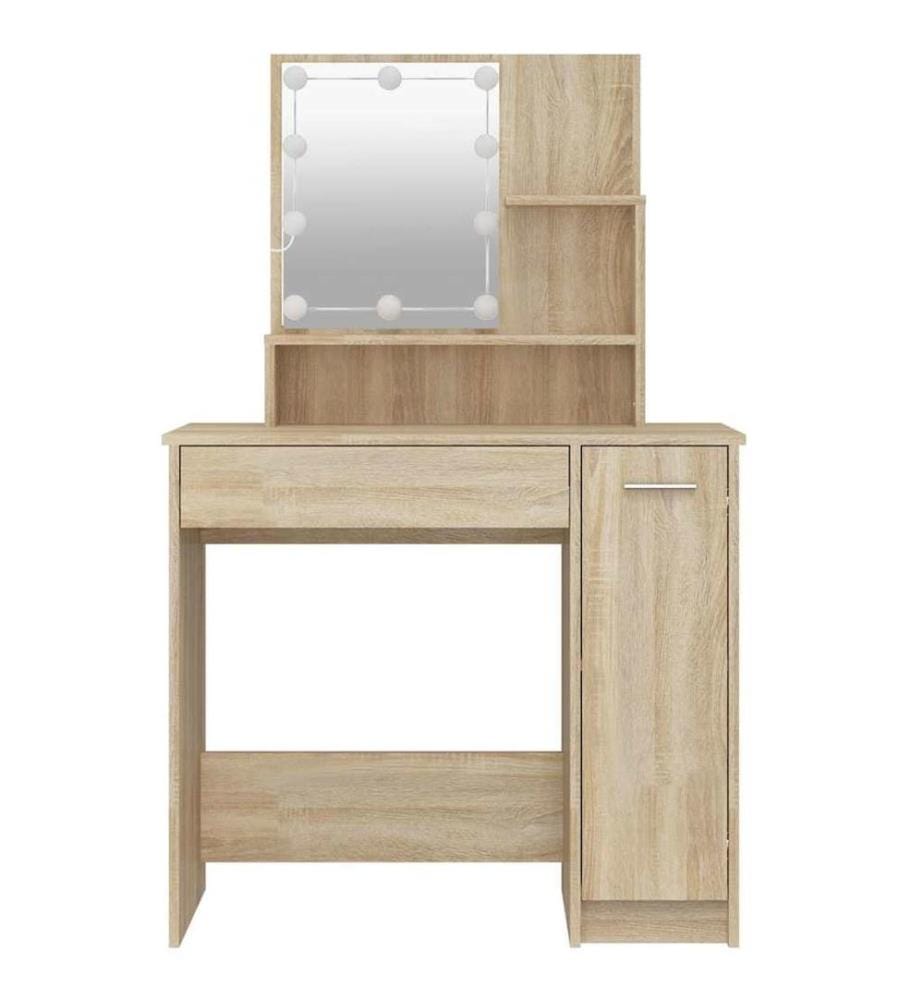 Schminktisch mit LED Sonoma-Eiche 86,5x35x136 cm