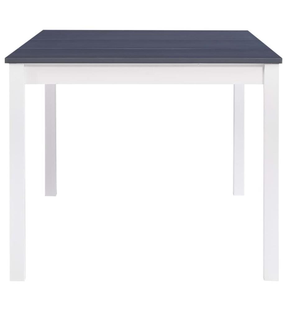 Table à manger Blanc et gris 180x90x73 cm Bois de pin