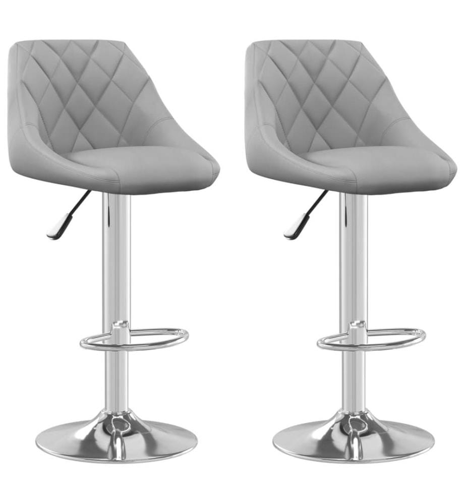 Barhocker 2 Stk. Hellgrau Samt