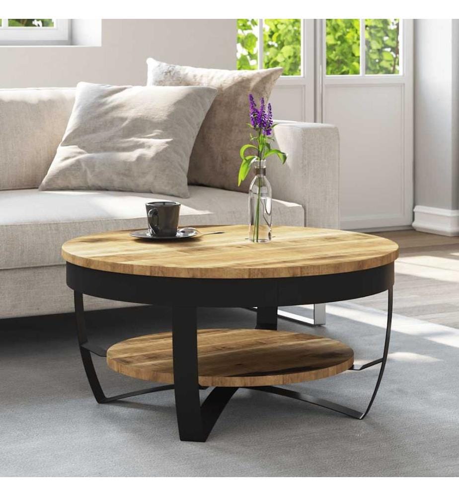 Couchtisch Raues Massives Mangoholz 65x32 cm