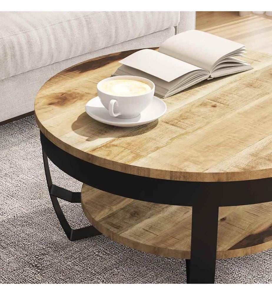 Couchtisch Raues Massives Mangoholz 65x32 cm