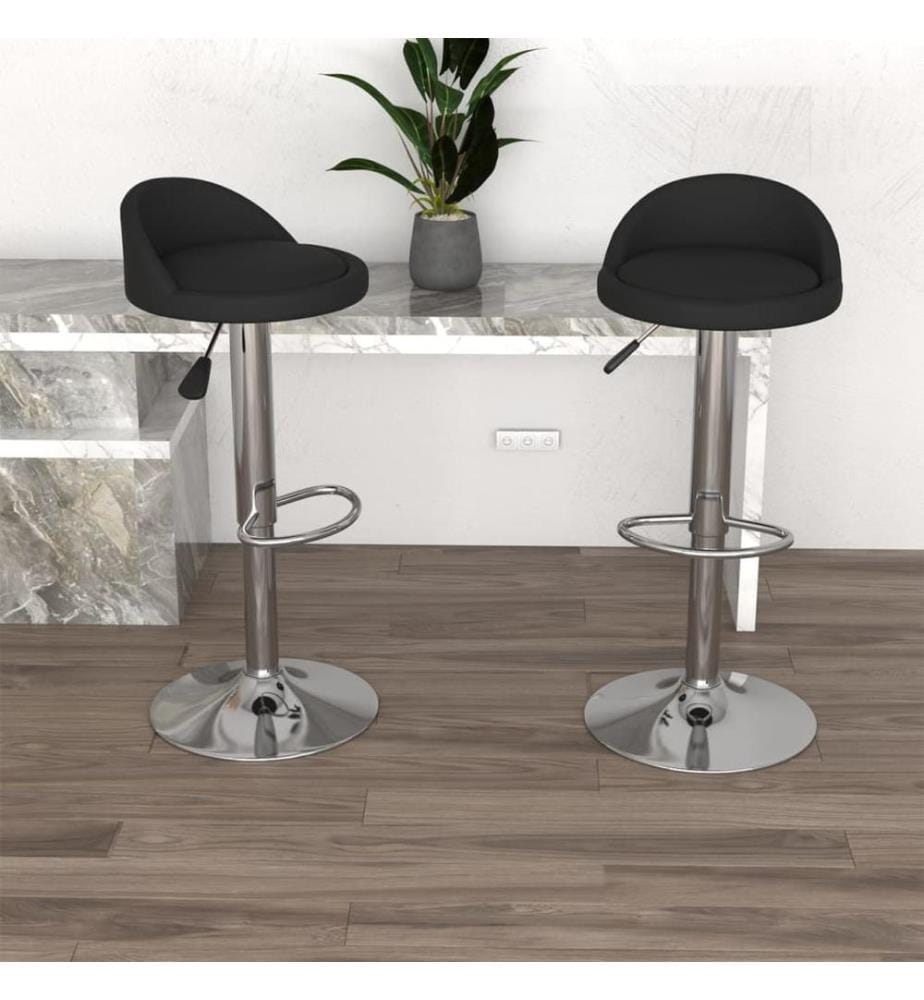 Barhocker 2 Stk. Schwarz Kunstleder