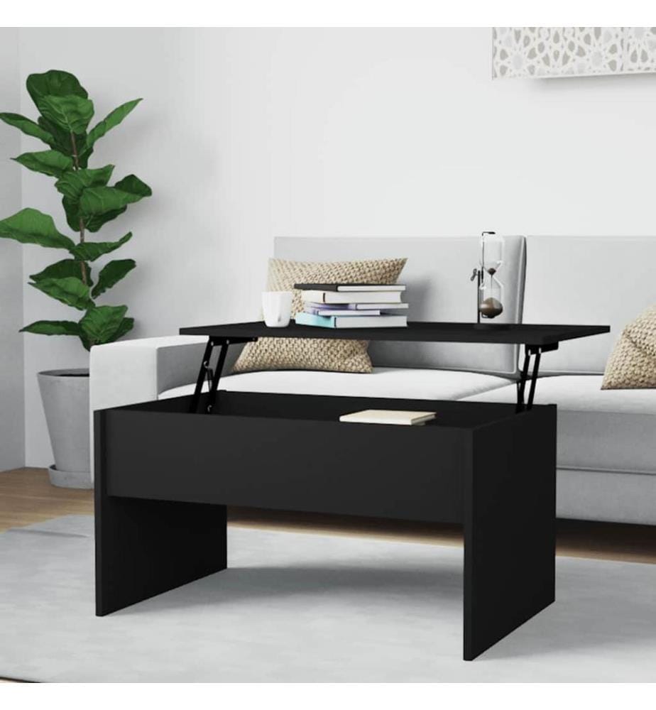 Table basse noir 80x50,5x41,5 cm bois d'ingénierie