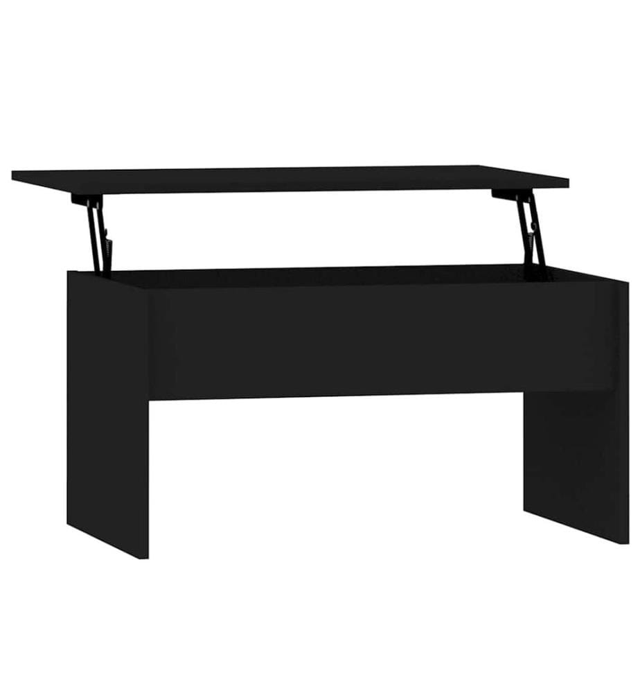 Table basse noir 80x50,5x41,5 cm bois d'ingénierie