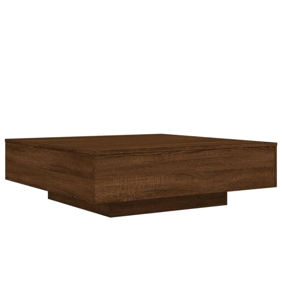 Couchtisch mit LED-Leuchten Braun Eichen-Optik 100x100x31 cm