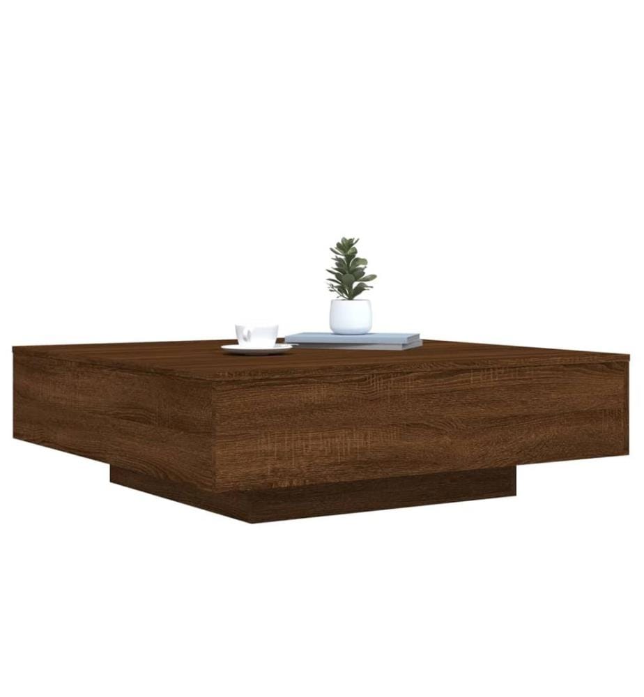 Couchtisch mit LED-Leuchten Braun Eichen-Optik 100x100x31 cm