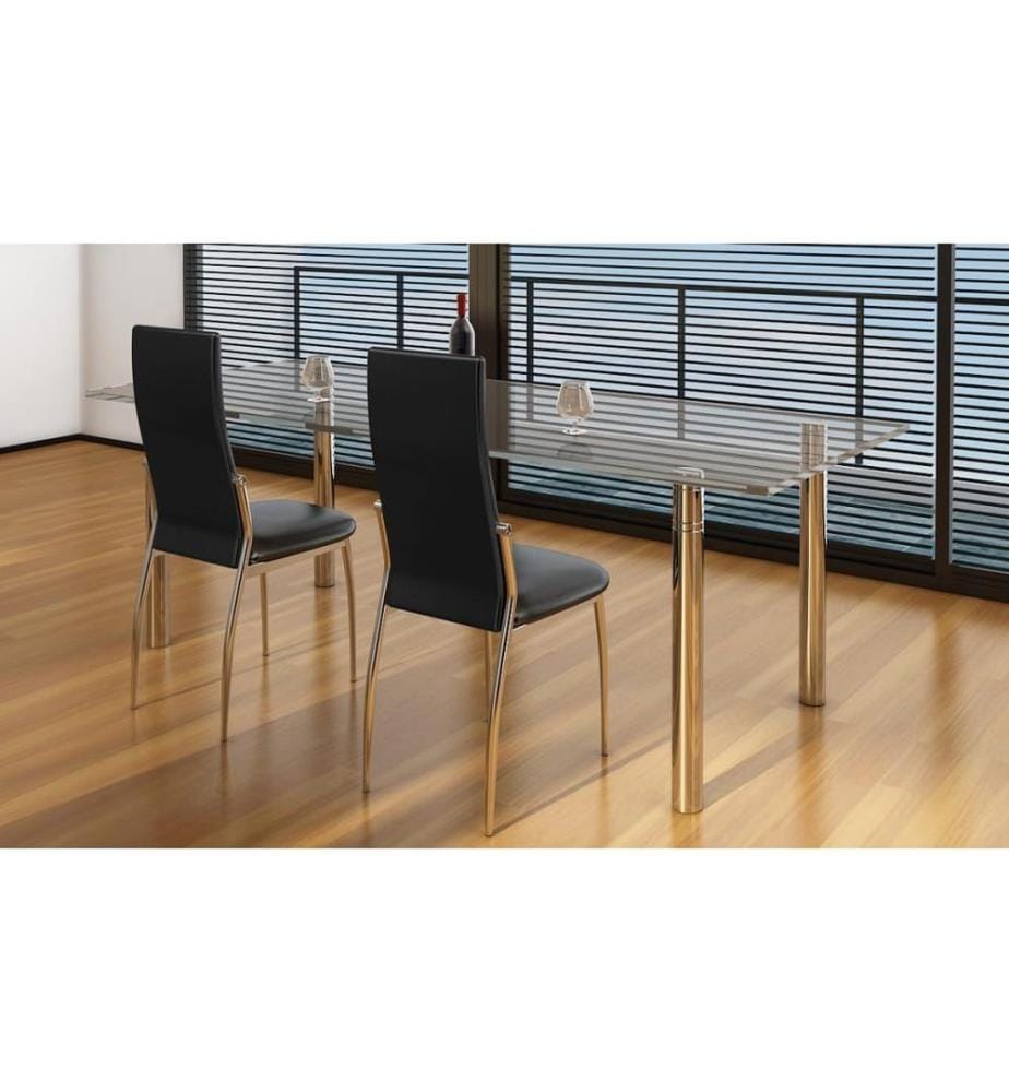 Esszimmerstühle 2 Stk. Schwarz Kunstleder
