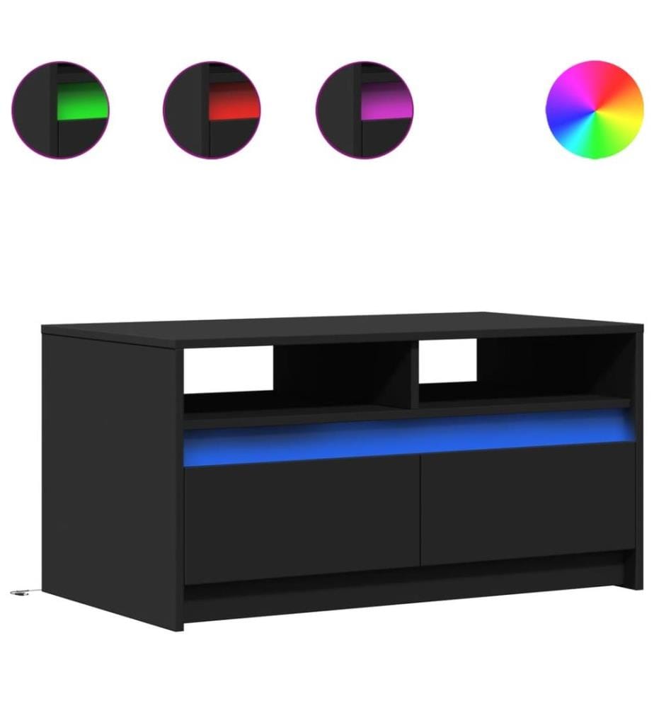 LED-Couchtisch Schwarz Holzwerkstoff