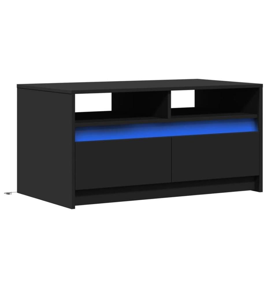 LED-Couchtisch Schwarz Holzwerkstoff