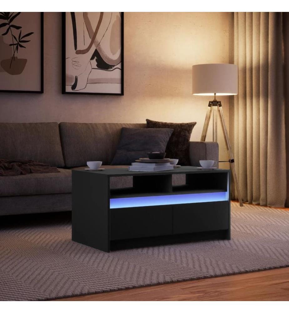 LED-Couchtisch Schwarz Holzwerkstoff