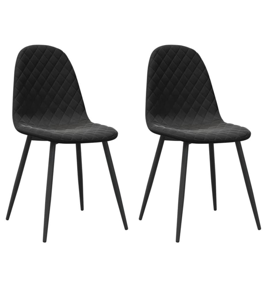 Esszimmerstühle 2 Stk. Schwarz Samt