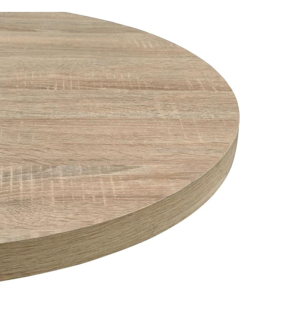 Bistrotisch MDF und Stahl Rund 60 x 75 cm Eichenoptik