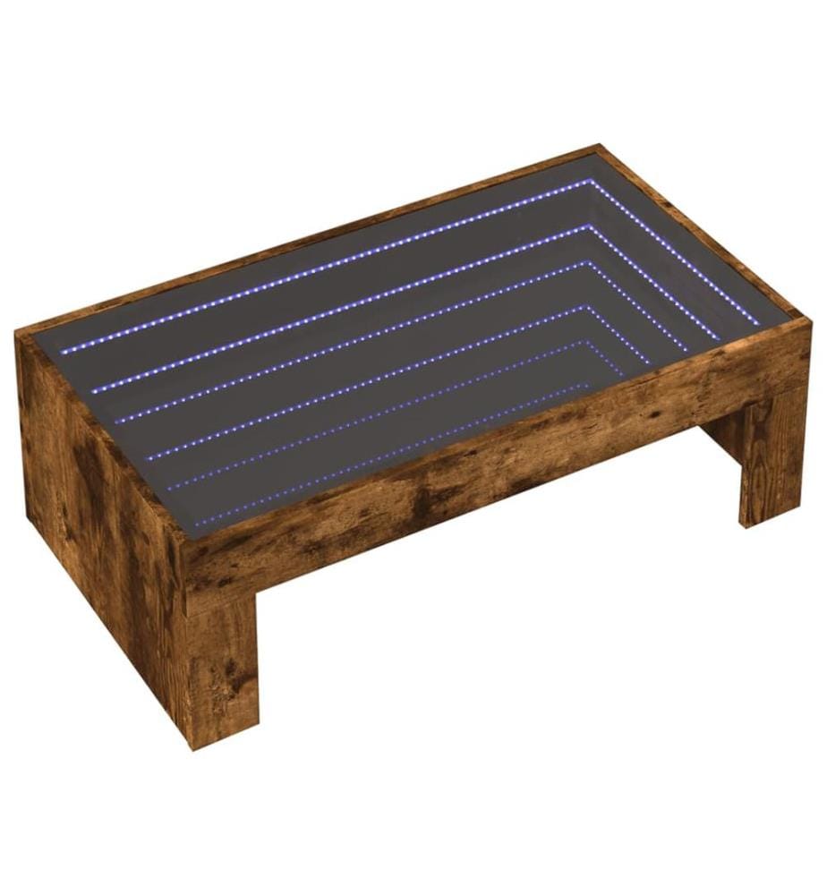 Couchtisch mit Infinity-LED Räuchereiche 90x50x30 cm
