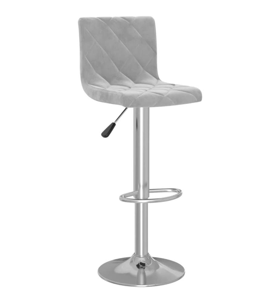 Barhocker 2 Stk. Hellgrau Samt