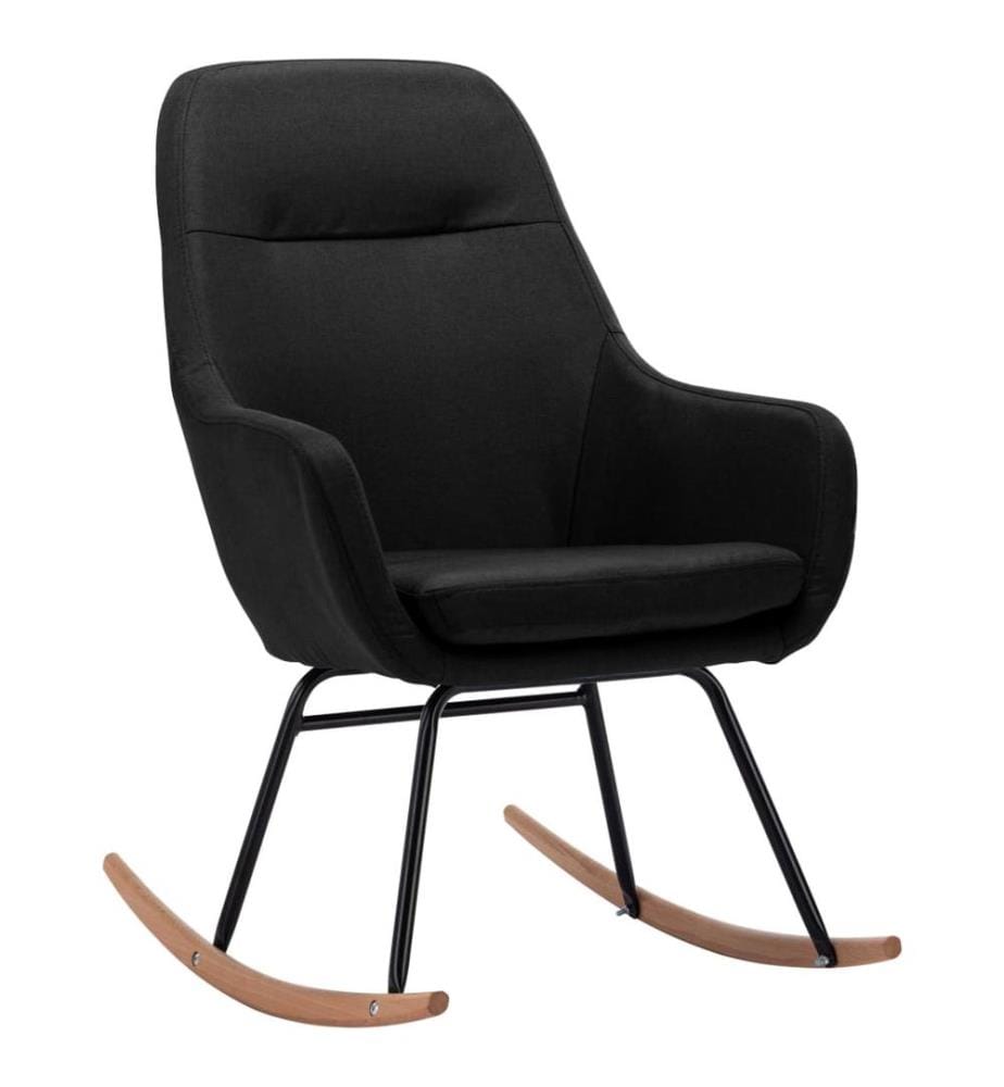 Chaise à bascule Noir Tissu