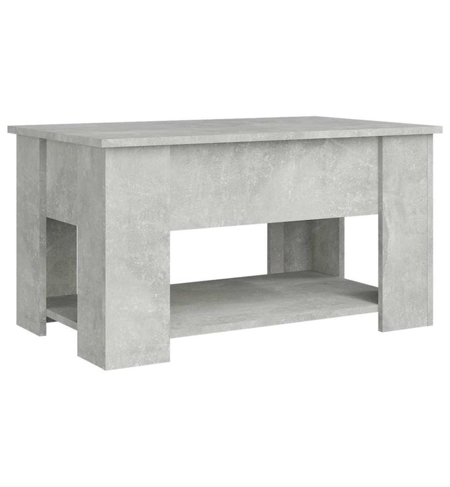 Table basse gris béton 79x49x41 cm bois d'ingénierie