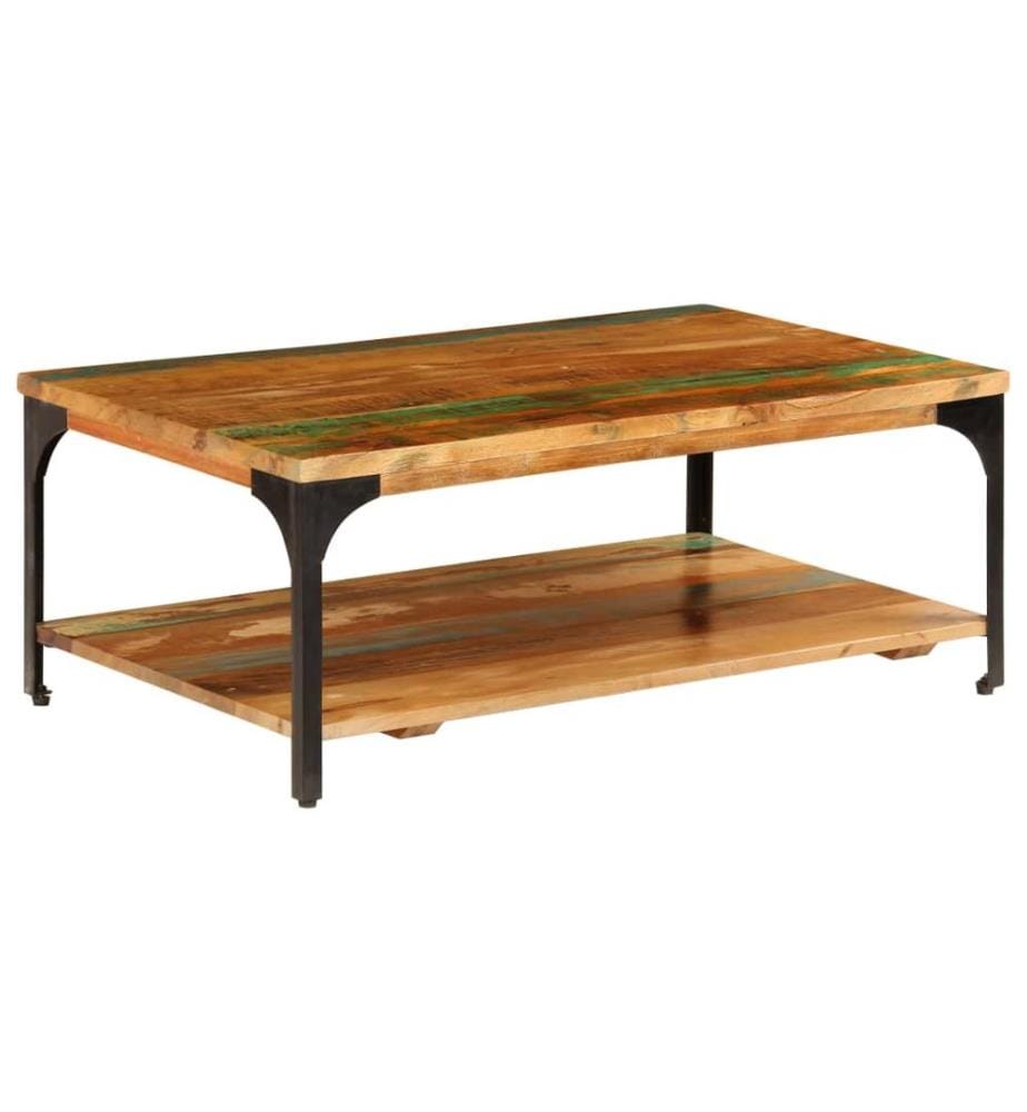 Couchtisch mit Ablage 100x60x35 cm Altholz Massiv
