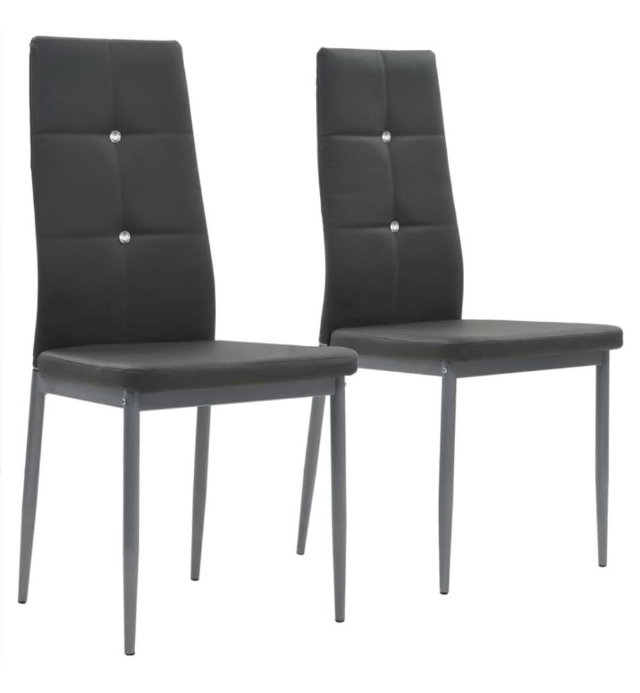 Esszimmerstühle 2 Stk. Grau Kunstleder