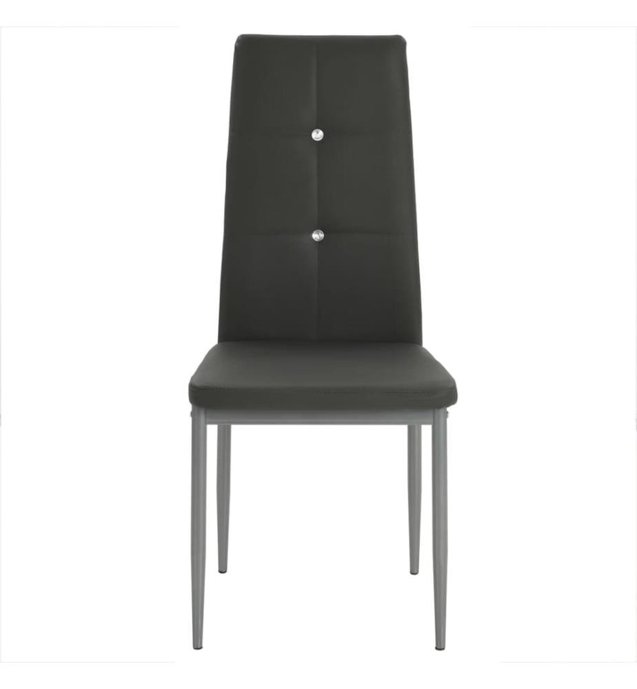 Esszimmerstühle 2 Stk. Grau Kunstleder