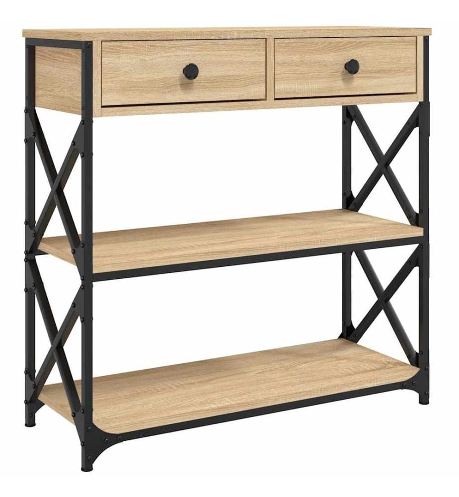 Table console chêne sonoma 75x28x75 cm bois d'ingénierie