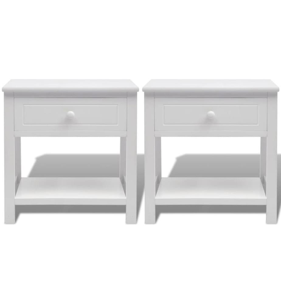 Table de chevet 2 pcs Bois Blanc