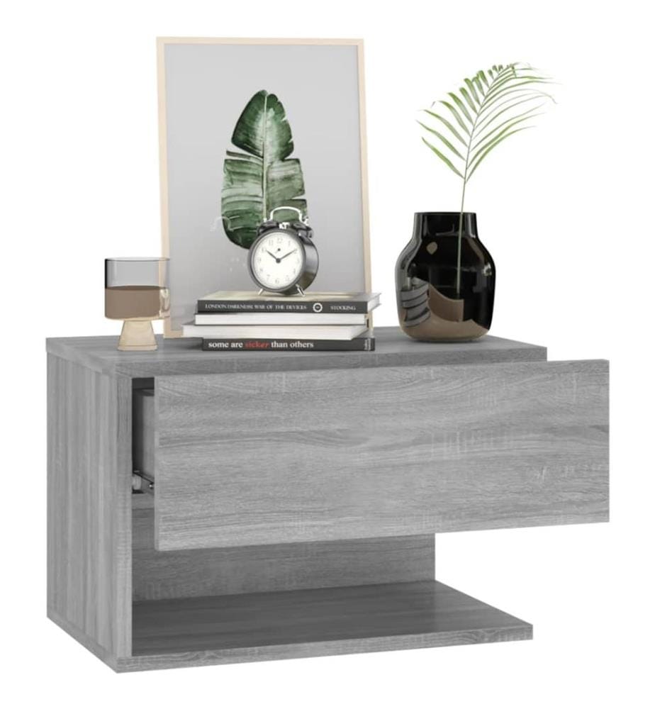 Wand-Nachttische 2 Stk. Grau Sonoma
