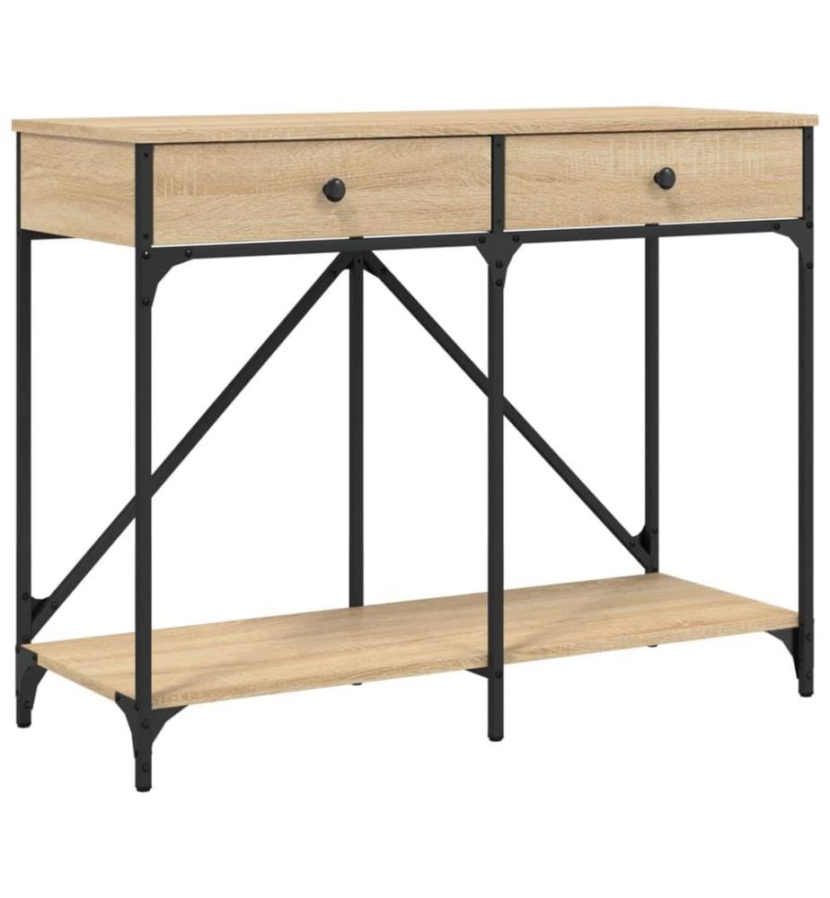Table console chêne sonoma 100x39x78,5 cm bois d'ingénierie