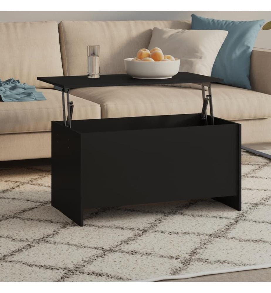 Table basse noir 102x55,5x52,5 cm bois d'ingénierie