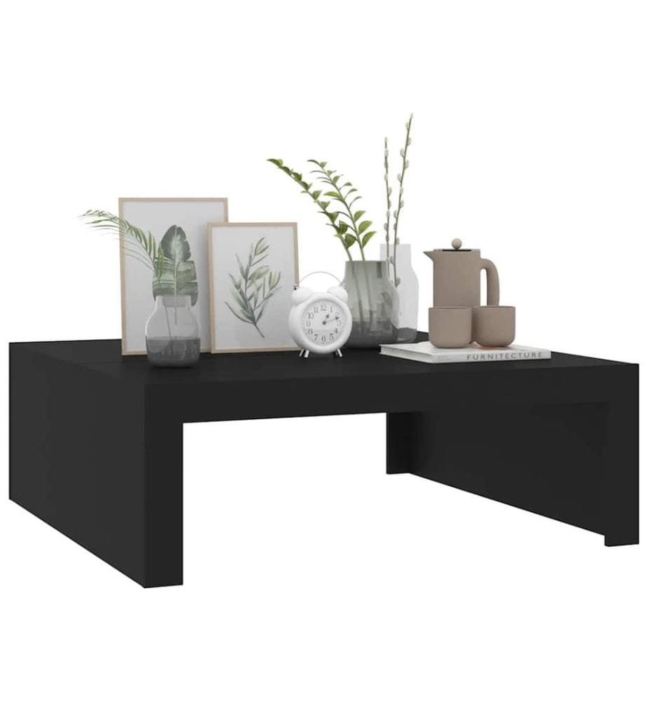 Table basse noir 100x100x35 cm bois d'ingénierie