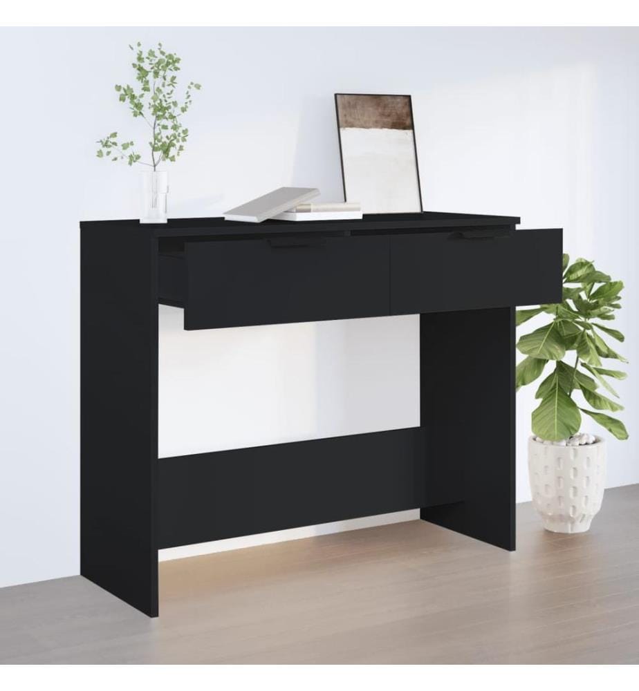 Table console noir 90x36x75 cm bois d'ingénierie