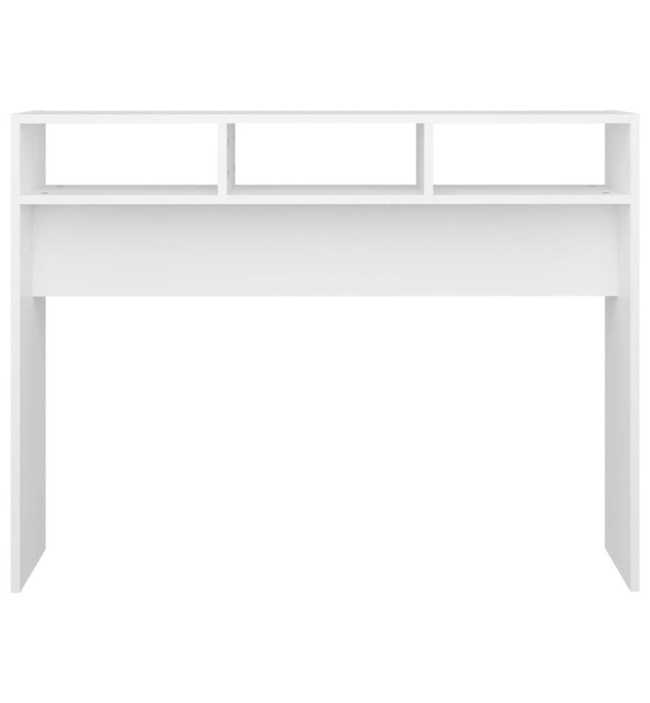 Table console blanc 105x30x80 cm bois d'ingénierie