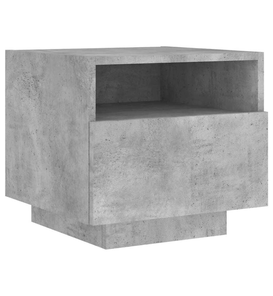 Nachttisch mit LED-Leuchten Betongrau 40x39x37 cm
