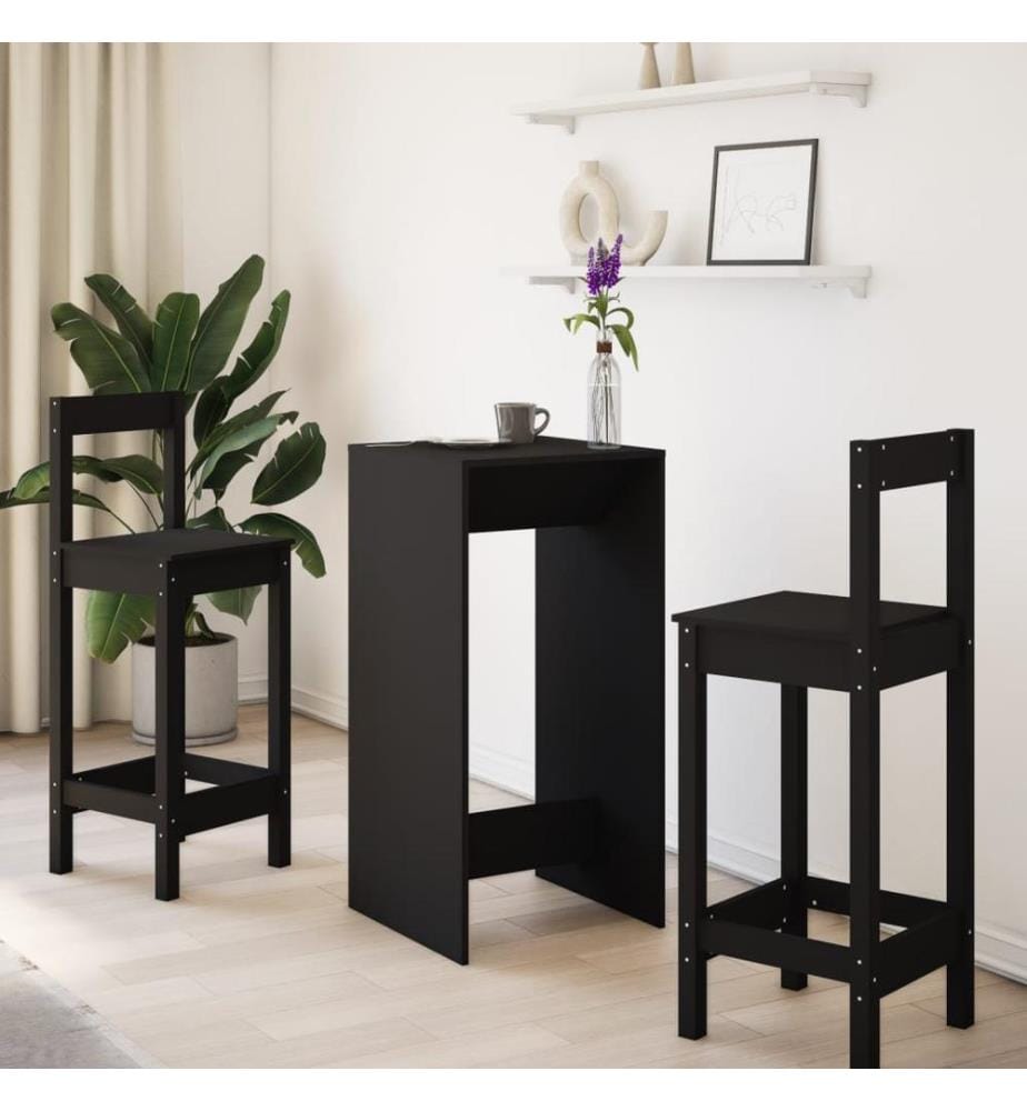 Bartisch Schwarz 51x50x103,5 cm Holzwerkstoff