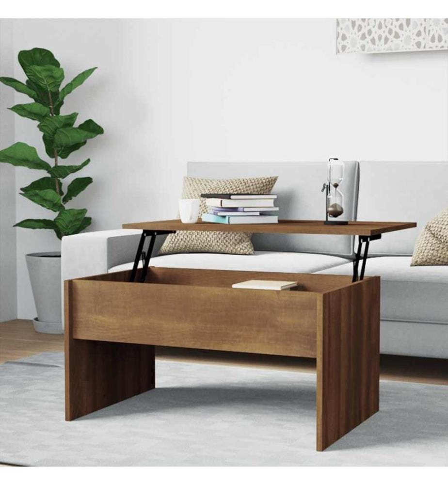 Table basse Chêne marron 80x50,5x41,5 cm Bois d'ingénierie