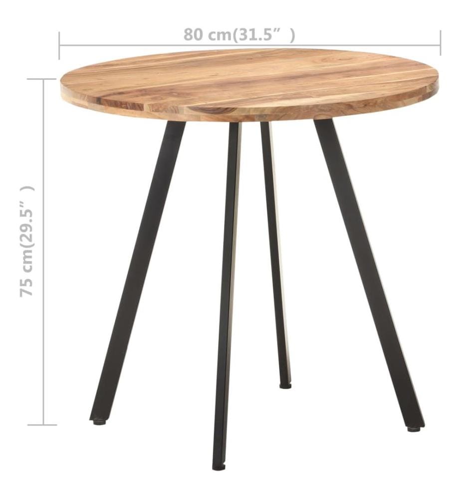 Table de salle à manger 80 cm Bois d'acacia solide