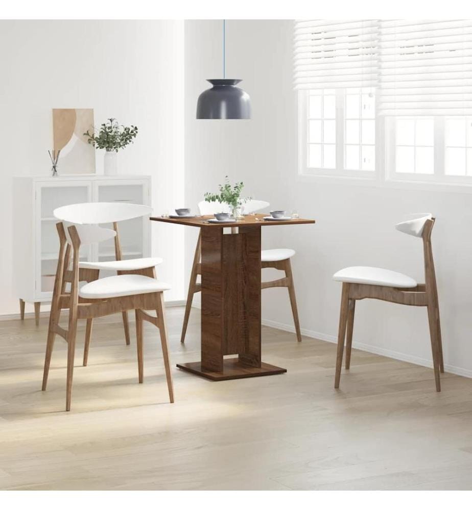 Table de bistro Chêne marron 60x60x75 cm Bois d'ingénierie