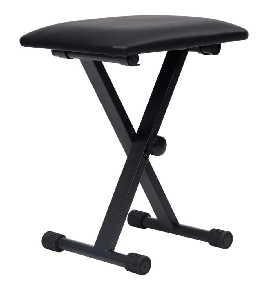 Kit de support de clavier à empattement double et tabouret Noir
