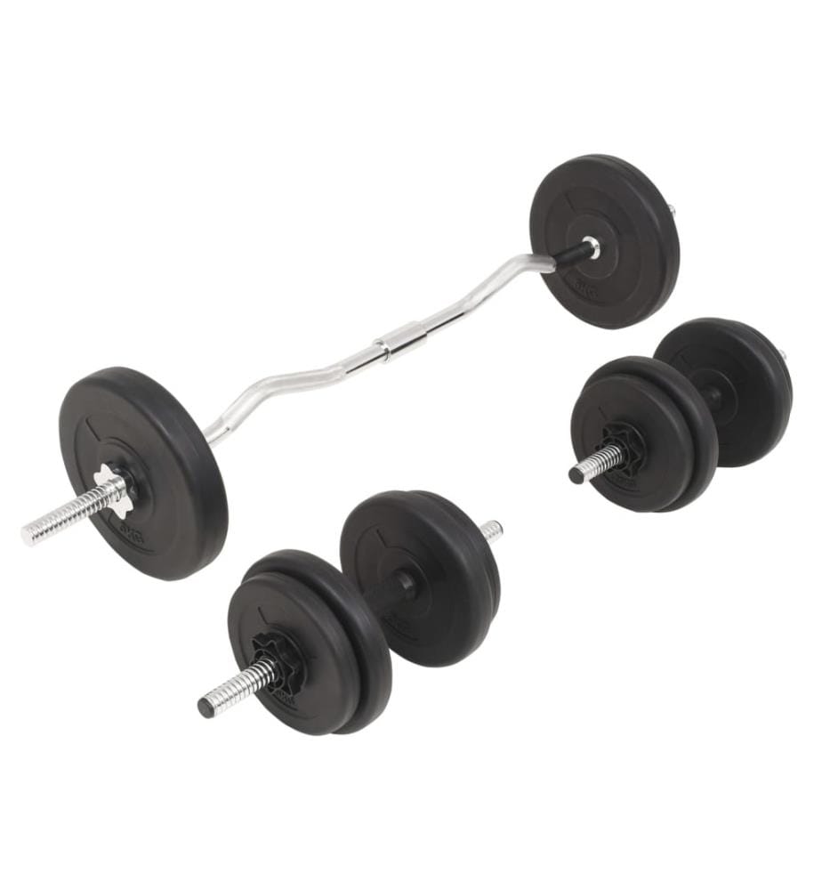 Ensemble d'haltères et barres d'haltères 30 kg