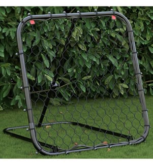 Fussball-Rebounder Verstellbar Schwarz 84x73x60-80 cm Stahl