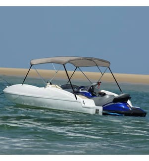 3-Bow Bimini-Top Grau 183x140x137 cm