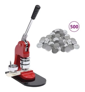 Buttonmaschine mit 500 Button-Teilen 37 mm