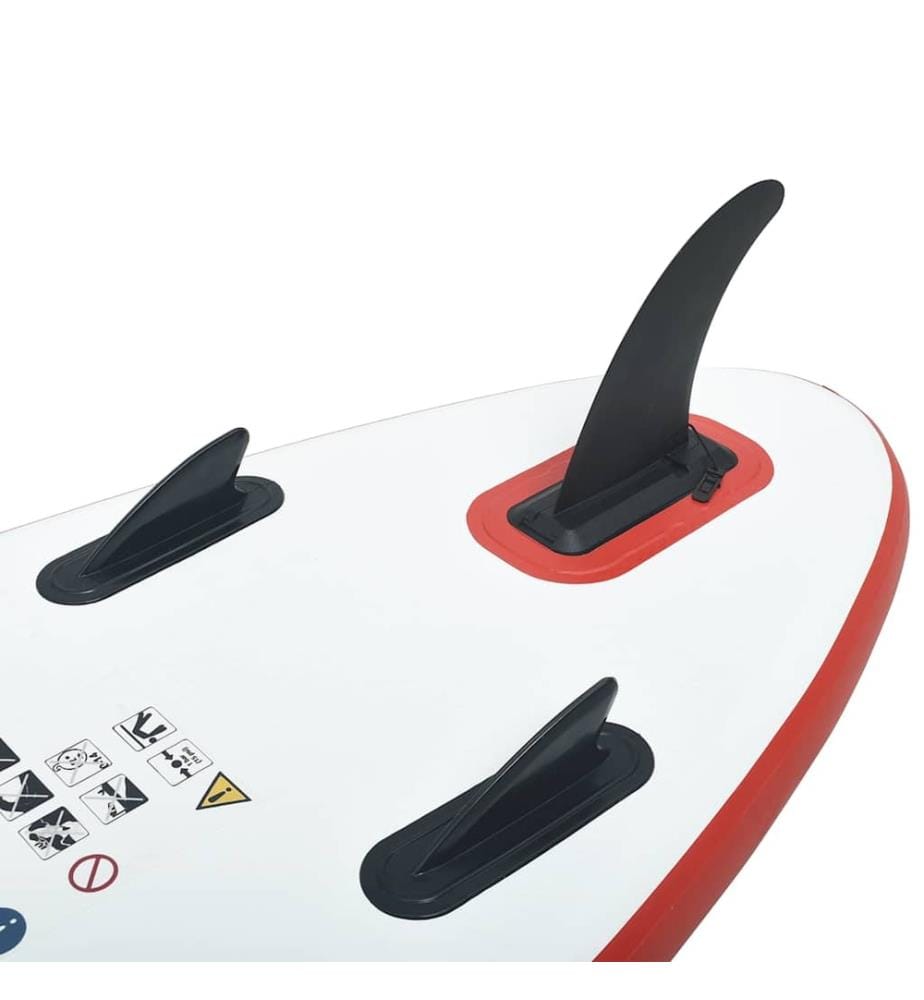 Stand Up Paddle Surfboard SUP Aufblasbar Rot und Weiss