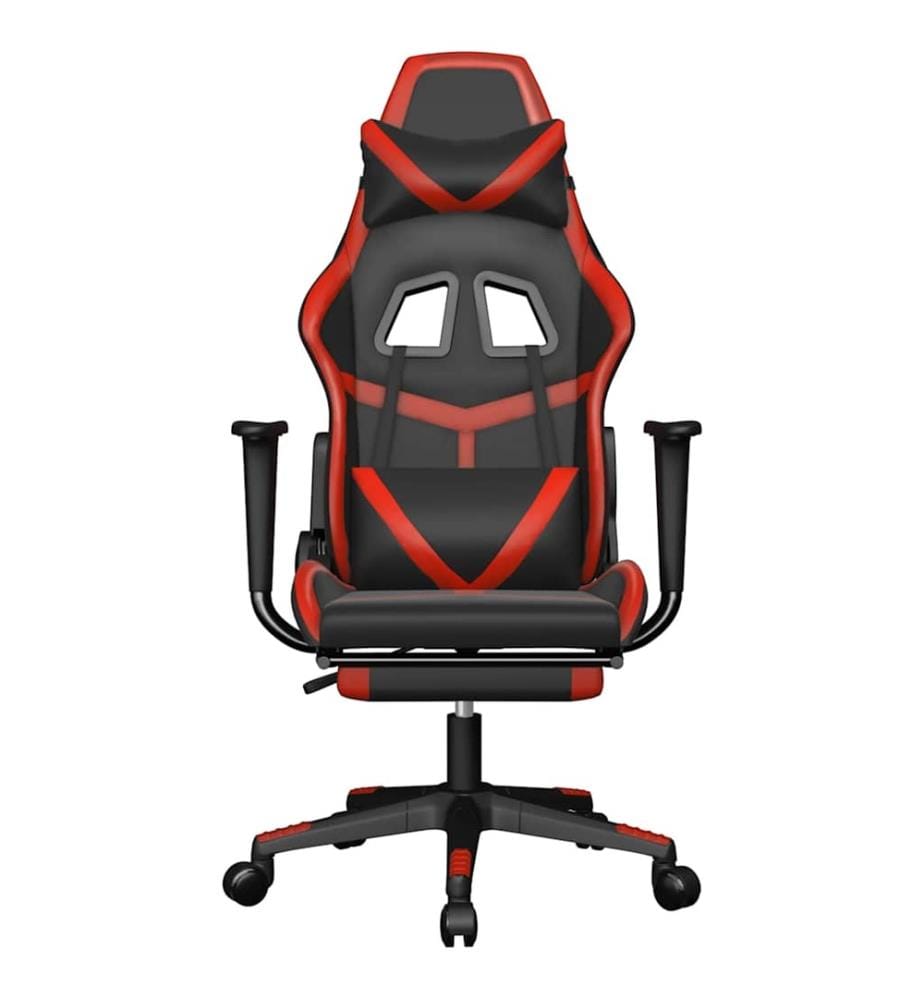 Chaise de jeu de massage avec repose-pied Noir&Rouge Similicuir
